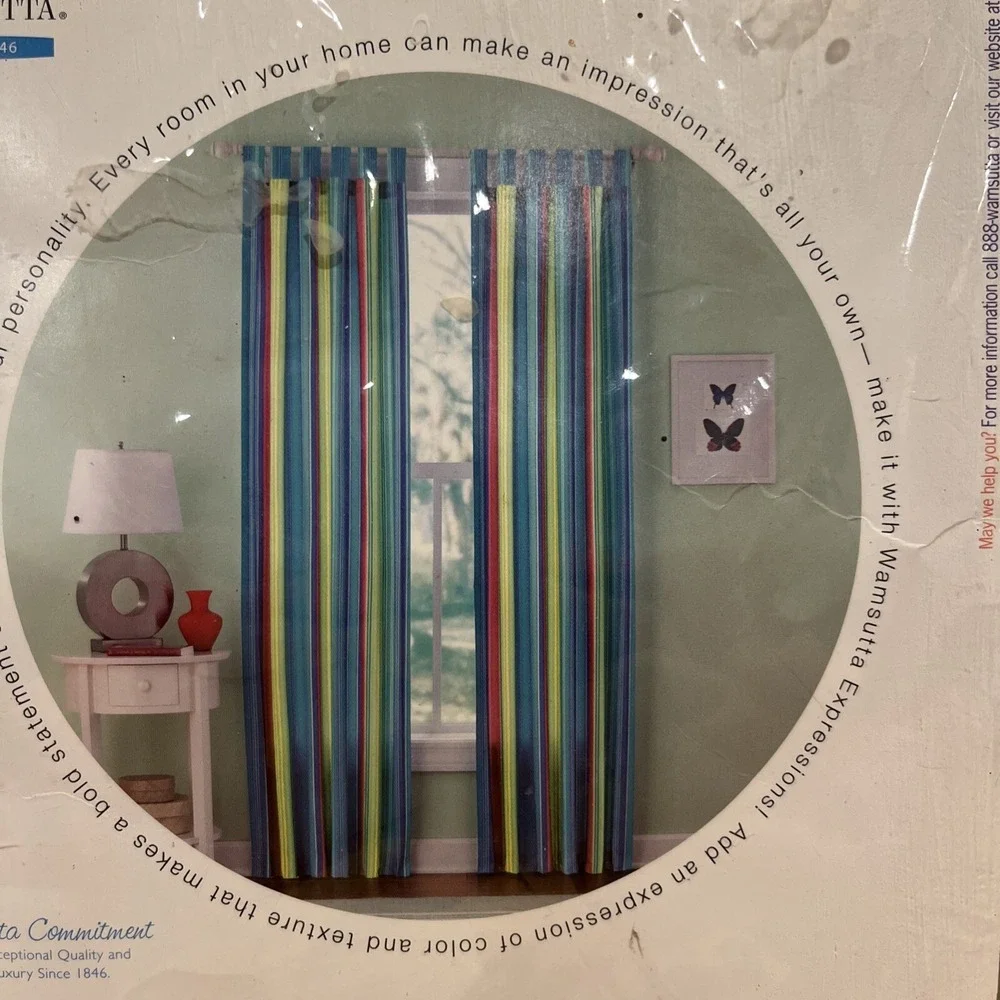 Wamsutta Candy Stripe Vtg Curtain Panel‎ 41x84